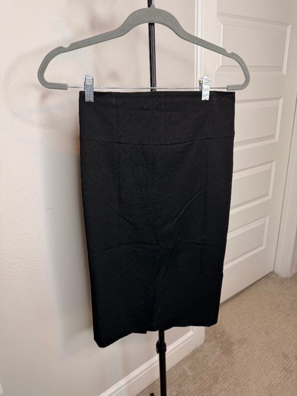 Express Black High Waist Seamed Pencil Skirt Back Zip Size 0